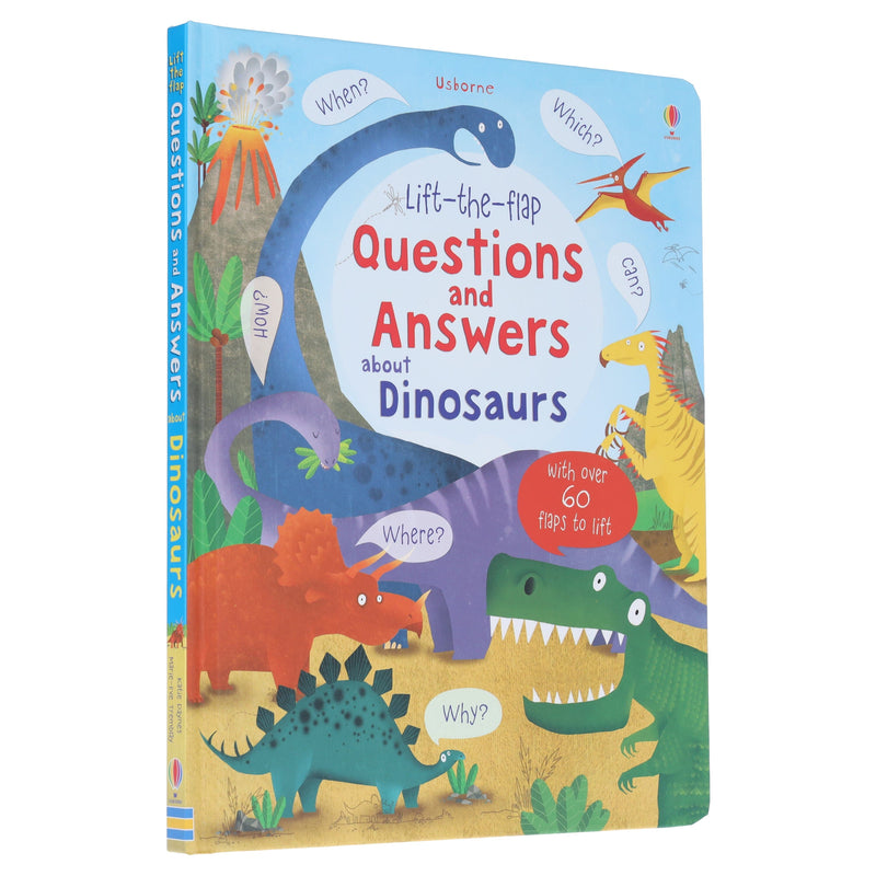 Usborne: Lift-the-flap Questions and Answers about Dinosaurs by Katie Daynes - Ages 5+ - Board Book 5-7 Usborne Publishing Ltd