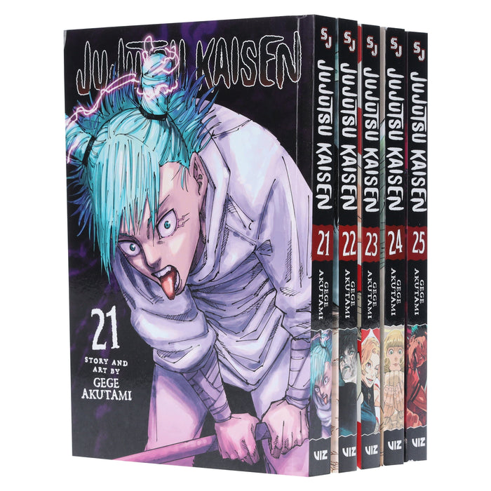 Jujutsu Kaisen (Volume 21-25) By Gege Akutami: 5 Books Collection Manga Set - Ages 16+ - Paperback Graphic Novels Viz Media, Subs. of Shogakukan Inc