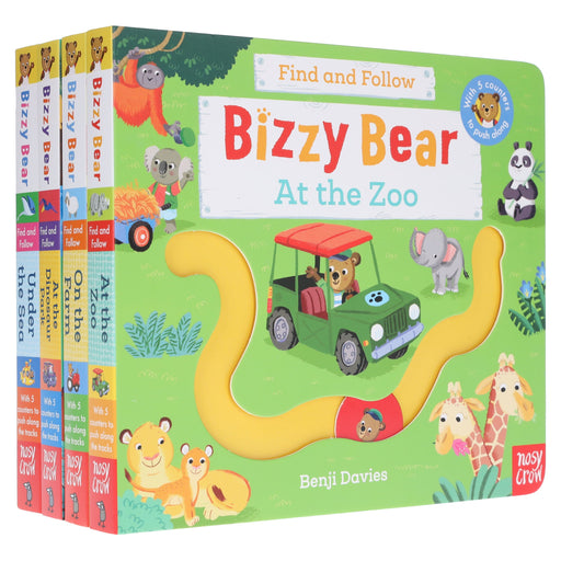 Bizzy Bear: Find and Follow Series by Benji Davies 4 Books Collection Set - Ages 2-5 - Board Book 0-5 Nosy Crow Ltd