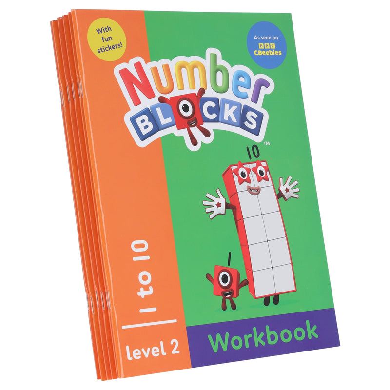 Numberblocks and Alphablocks (Orange: Level 2) Collection 6 Workbooks Set With Fun Stickers - Ages 3-5 - Paperback 3-5 Sweet Cherry Publishing