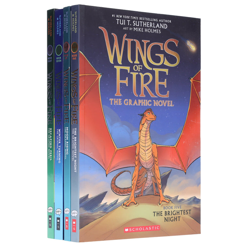 Wings of Fire Graphix Series (Book 5-8) By Tui T. Sutherland: Graphic Novels 4 Books Collection Set - Ages 8-12 - Paperback Graphic Novels Scholastic