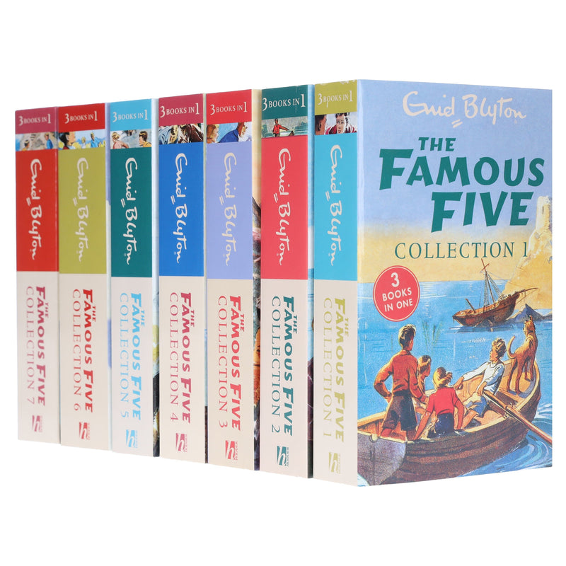 Famous Five 21 Stories (3 Books In 1) Collection 7 Books Set - Ages 9-11 - Paperback 9-14 Hachette