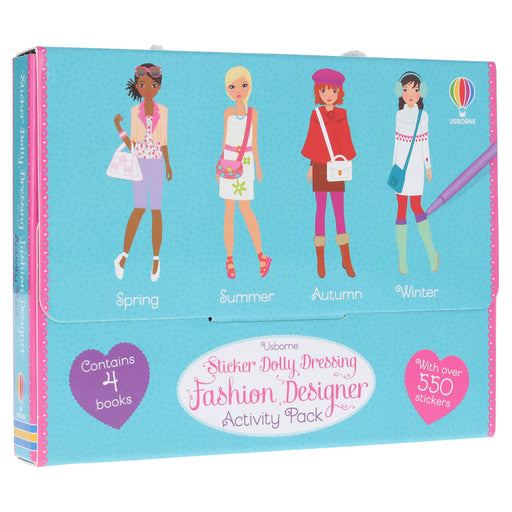 Usborne: Sticker Dolly Dressing Fashion Designer Activity Pack By Fiona Watt 4 Books Collection Box Set - Ages 7+ - Paperback 5-7 Usborne Publishing Ltd