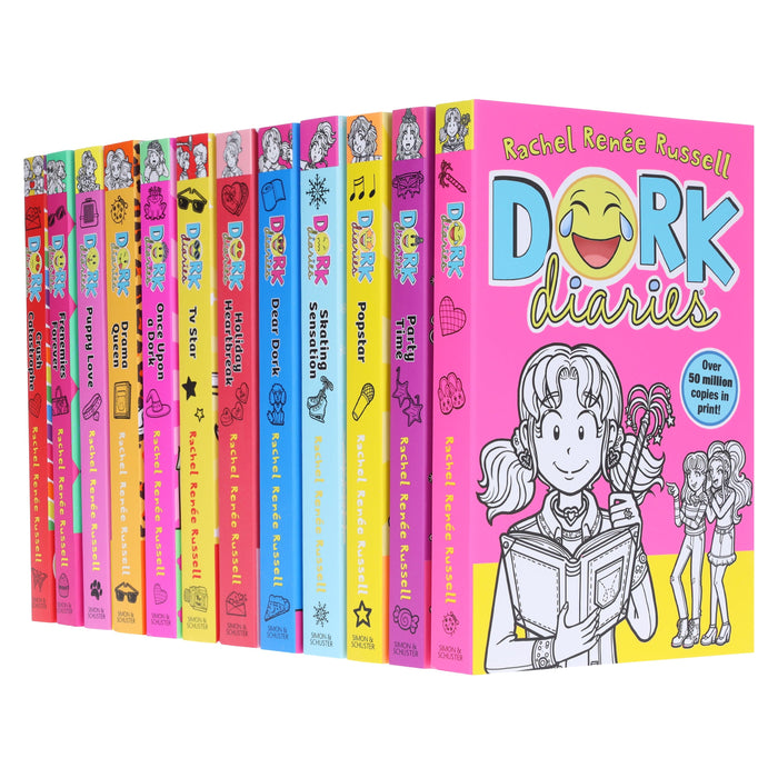 Dork Diaries Series (Vol. 1-12) By Rachel Renee Russell 12 Books Collection Set- Ages 9-14 - Paperback 9-14 Simon & Schuster