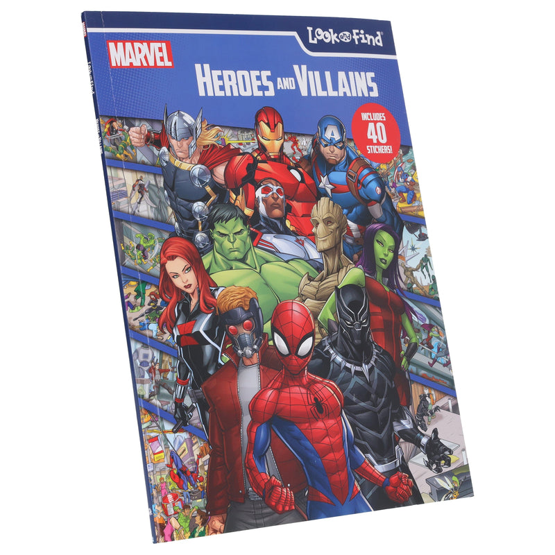 Marvel Heroes and Villains Look and Find by PI Kids - Ages 4+ - Paperback (Includes 40 Stickers!) 5-7 Phoenix International Publications, Incorporated