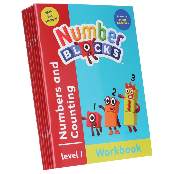 Numberblocks and Alphablocks Level 1 Collection 6 Workbooks Set With Fun Stickers - Ages 3-5 - Paperback 3-5 Sweet Cherry Publishing