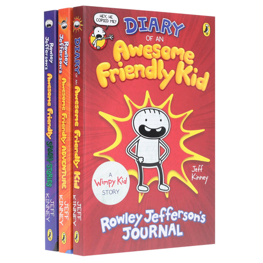 Diary of an Awesome Friendly Kid Collection 3 Book Set by Jeff Kinney (Book 1-3) - Ages 7-12 - Paperback 7-9 Penguin Random House