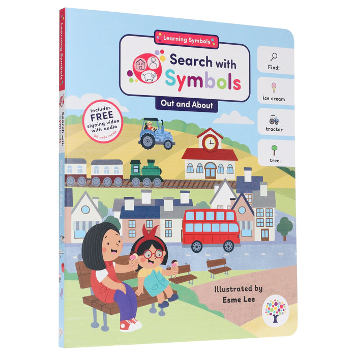 Search with Symbols: Out and About by Every Cherry Publishing (Includes Free Signing Video with Audio)- Ages 3+ - Board Book 3-5 Every Cherry Publishing
