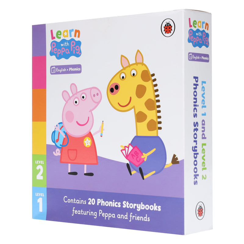 Learn with Peppa Phonics Level 1 & 2 Collection 20 Books Box Set - Ages 3+ - Paperback 3-5 Penguin