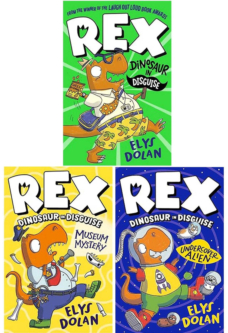 Rex, Dinosaur In Disguise Series By Elys Dolan: Illustrated 3 Books Collection Set - Ages 7-9 - Paperback 7-9 Walker Books Ltd