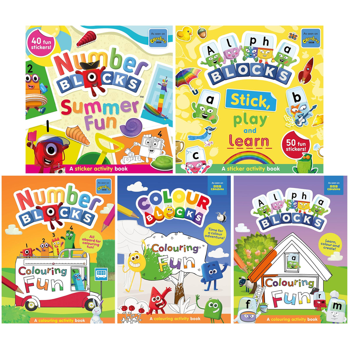 Numberblocks, Alphablocks & Colourblocks Colouring Fun & Sticker