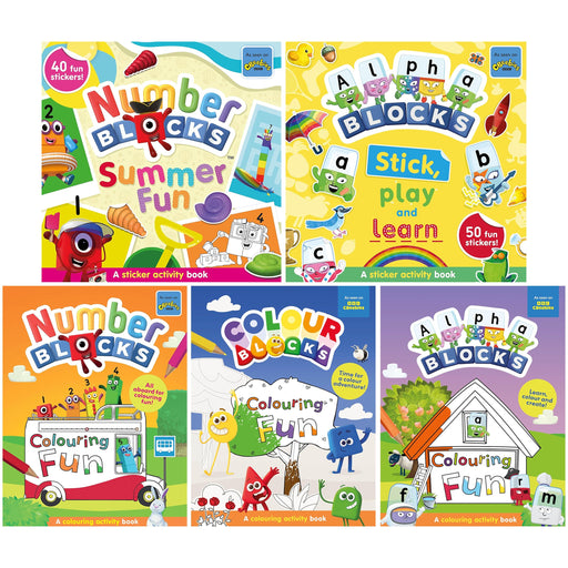 Numberblocks, Alphablocks & Colourblocks Colouring Fun & Sticker Activity Book Collection 5 Books Set - Ages 3+ - Paperback 0-5 Sweet Cherry Publishing
