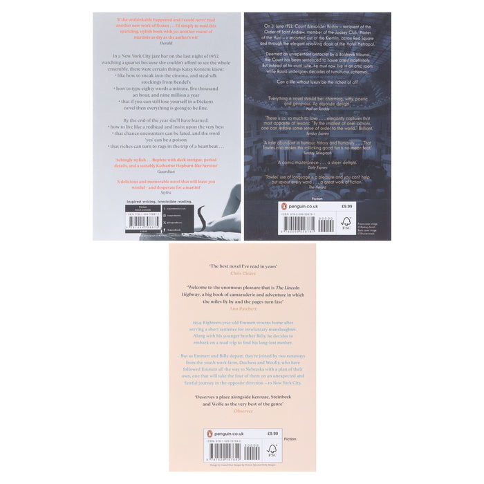 Amor Towles 3 Books Collection Set - Fiction - Paperback Fiction Various