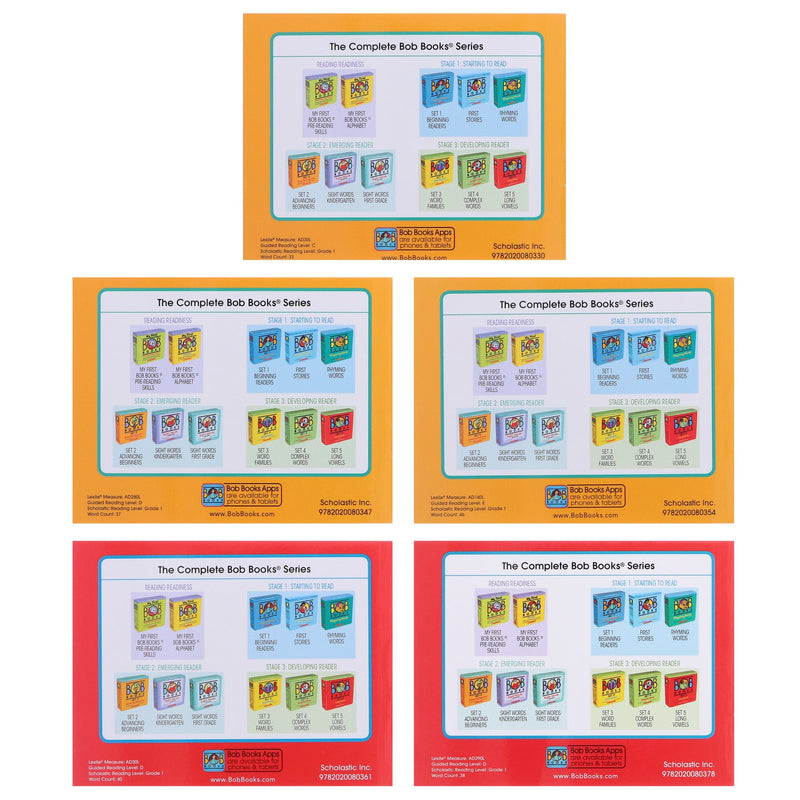 Bob Books: Rhyming Words (Stage 1: Starting To Read) 10 Books Collection Set By Scholastic - Ages 3-6 - Paperback 0-5 Scholastic