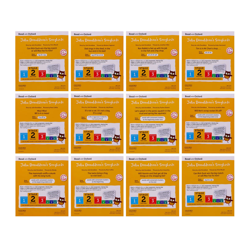 Julia Donaldson's Songbirds Phonics: Read with Oxford Stages 1-4 36 Books Collection Set - Ages 0-5 - Paperback 0-5 Oxford University Press