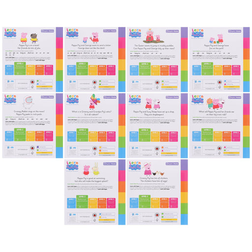 Learn with Peppa Phonics Level 1 & 2 Collection 20 Books Box Set - Ages 3+ - Paperback 3-5 Penguin