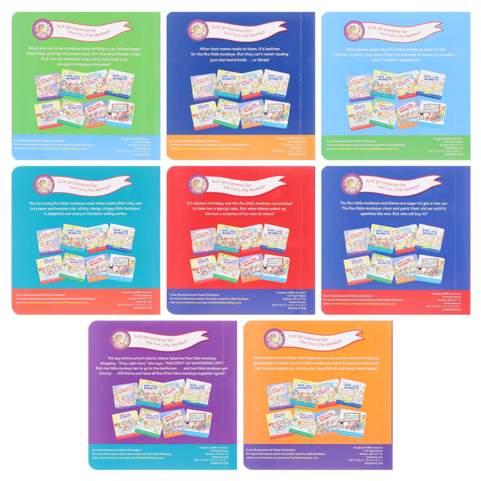 Five Little Monkeys: A Box Adventures By Eileen Christelow 8 Books Collection Box Set - Ages 4-7 - Board Books 5-7 Houghton Mifflin Harcourt Publishing Company