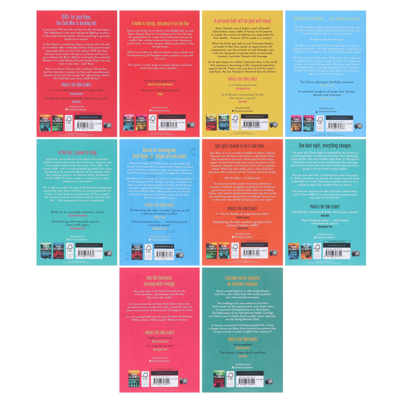 A Jack Ryan, JR & John Clark Novels by Tom Clancy 10 Books Collection Set - Fiction - Paperback Fiction Hachette