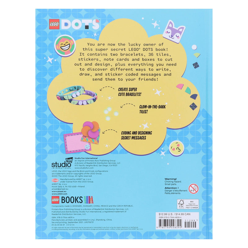 LEGO® DOTS®: Secret Coding Fun! (with stickers, LEGO tiles and two wristbands) - Ages 5-7 - Hardback 5-7 Studio Fun Intl