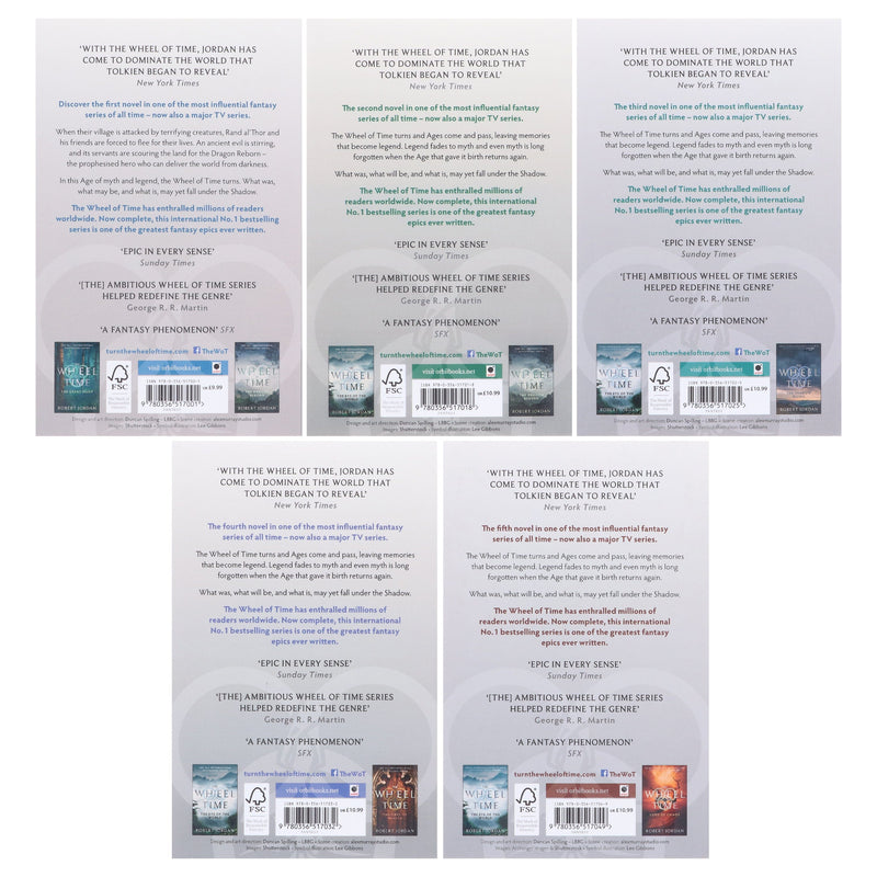 The Wheel of Time by Robert Jordan: Books 1-5 Collection Set - Fiction - Paperback Fiction Hachette