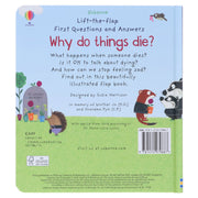 Why Do Things Die? (Usborne: Lift the Flap First Questions & Answers) - Ages 4+ - Board Book 3-5 Usborne Publishing Ltd