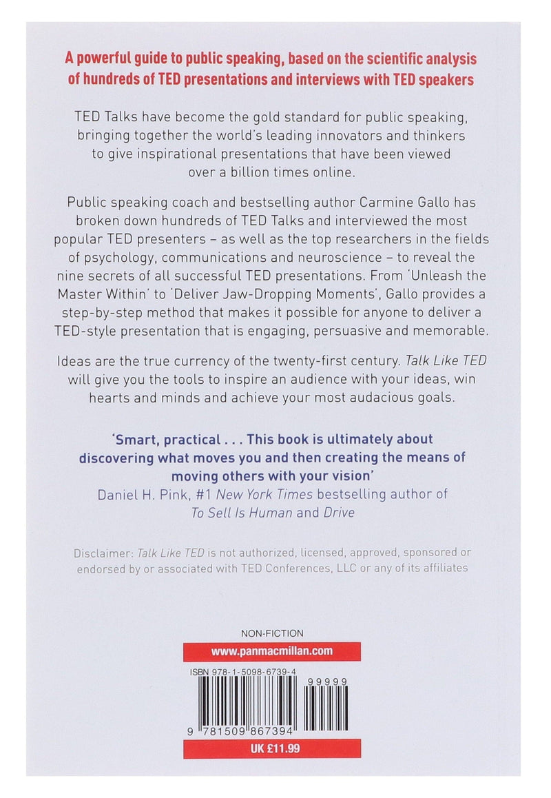 Talk Like TED: The 9 Public Speaking Secrets of the World's Top Minds By Carmine Gallo - Non Fiction - Paperback Non-Fiction Pan Macmillan