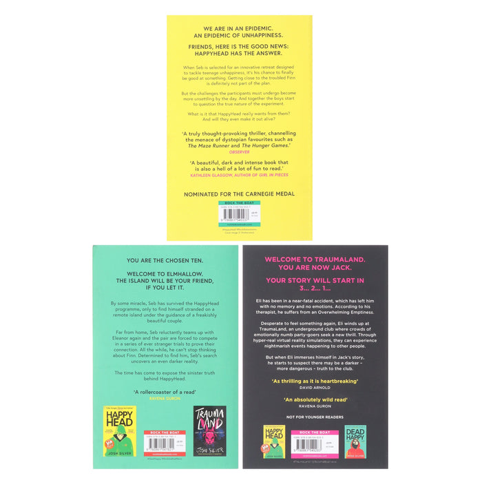 Happy Head Series By Josh Silver 3 Books Collection Set - Ages 14+ - Paperback Fiction Rock the Boat