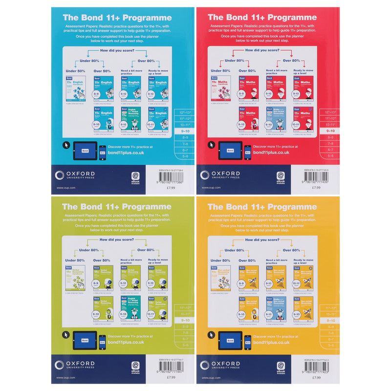 Bond 11+ Assessment Papers Book 2 (9-10 Years) 4 Books Collection by Oxford - Paperback 9-14 Oxford University Press