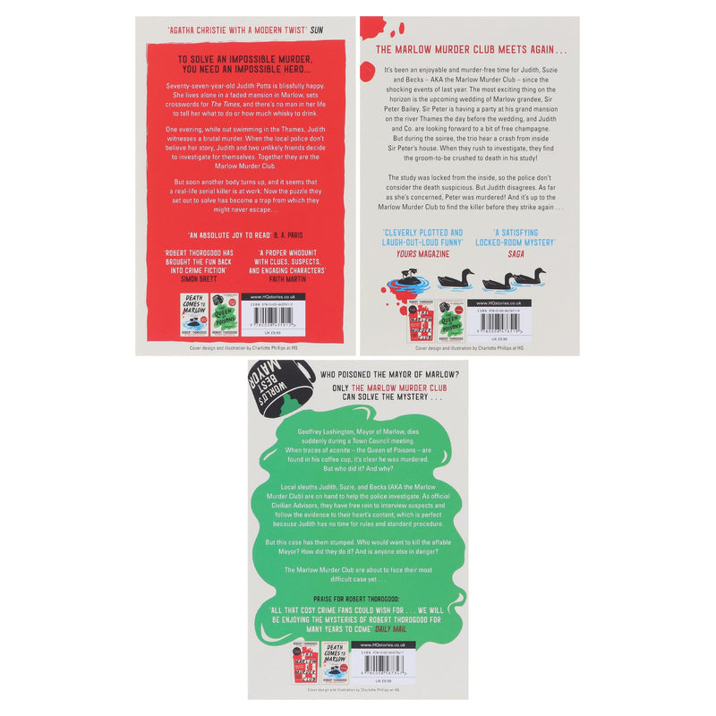 The Marlow Murder Club Mysteries By Robert Thorogood 3 Books Collection Set - Fiction - Paperback Fiction HarperCollins Publishers