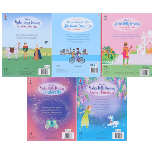 Usborne: Sticker Dolly Dressing Collection Illustrated 5 Books Set - Ages 5-8 - Paperback 5-7 Usborne Publishing Ltd