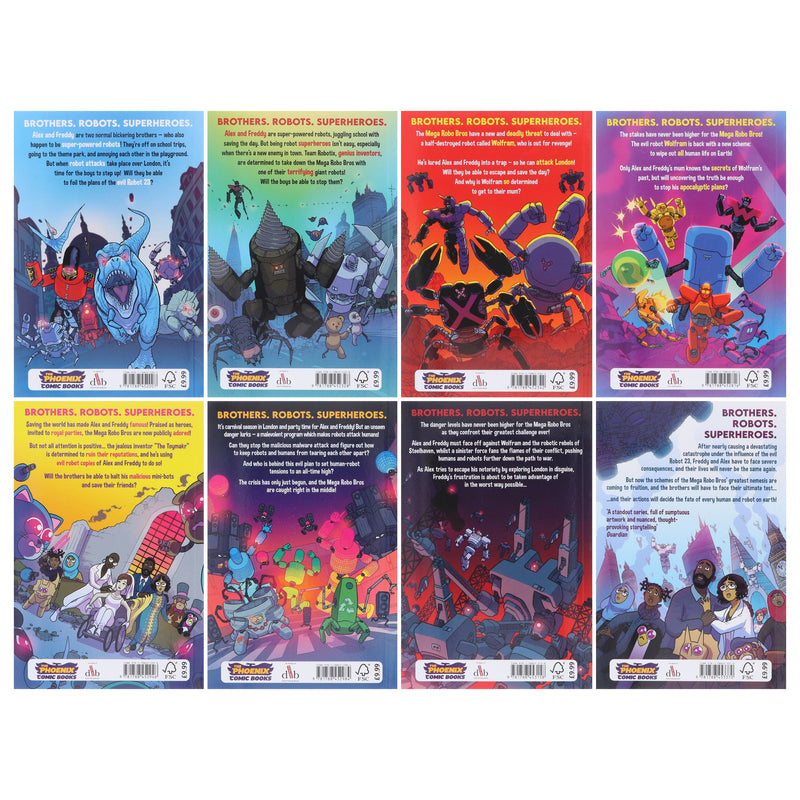Neill Cameron Mega Robo Bros Series by Neill Cameron Graphic Novels 8 Books Collecti ...