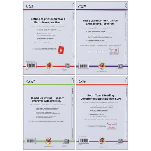 CGP KS2 (Year 3) Targeted Question and Practice Bundle 4 Books Collection Set - Ages 7-8 - Paperback 7-9 Coordination Group Publications Ltd (CGP)