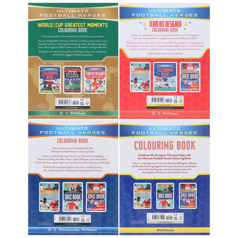 Ultimate Football Heroes Colouring Collection 4 Books Set - Ages 7+ - Paperback 7-9 Bonnier Books Ltd