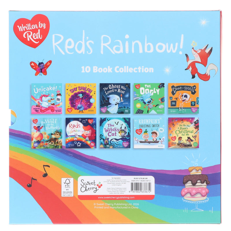 Red's Rainbow Collection Illustrated 10 Books Box Set - Ages 3+ - Paperback (Includes 10 Free Audiobook) 3-5 Sweet Cherry Publishing