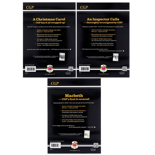 CGP GCSE English Literature Text Guide Collection 3 Books Set - Paperback (Includes Online Edition & Quizzes) Young Adult Coordination Group Publications Ltd (CGP)