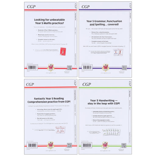 CGP KS2 (Year 5) Targeted Question and Practice Bundle 4 Books Collection Set - Ages 9-10 - Paperback 9-14 Coordination Group Publications Ltd (CGP)