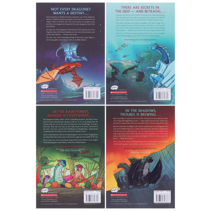 Wings of Fire The Graphic Novels 4 Books Collection Box Set By Tui T. Sutherland - Ages 8-12 - Paperback 9-14 Scholastic