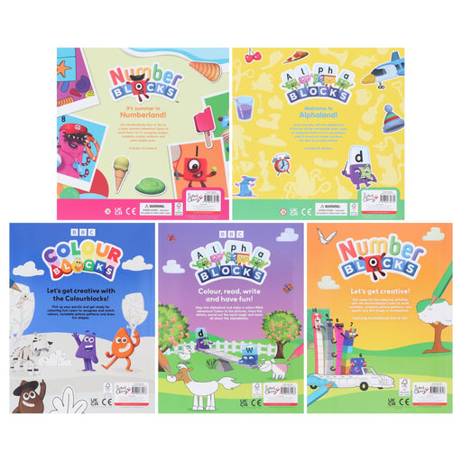 Numberblocks, Alphablocks & Colourblocks Colouring Fun & Sticker Activity Book Collection 5 Books Set - Ages 3+ - Paperback 0-5 Sweet Cherry Publishing