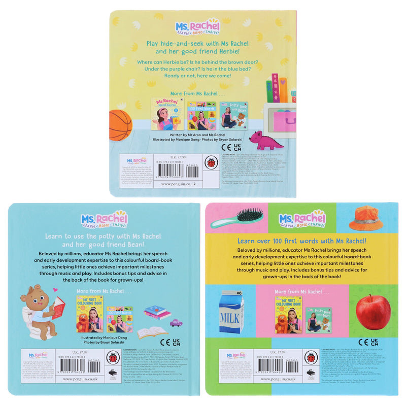 Ms Rachel's Collection Illustrated 3 Books: Early Learning & Speech Development Set - Ages 1-5 - Paperback 0-5 Ladybird