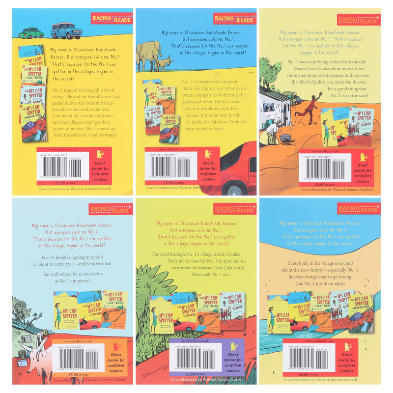 The No 1 Car Spotter Series 6 Books Collection Box Set by Atinuke - Ages 6-9 - Paperback 7-9 Walker Books Ltd