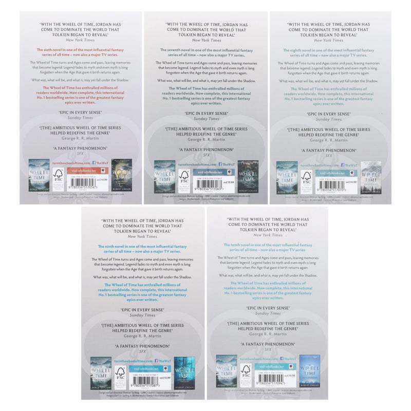 The Wheel of Time by Robert Jordan: Books 6-10 Collection Set - Fiction - Paperback Fiction Orbit