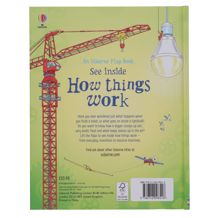 An Usborne Flap Book Series See Inside How Things Work by Conrad Mason - Ages 6+ - Board Book 7-9 Usborne Publishing Ltd