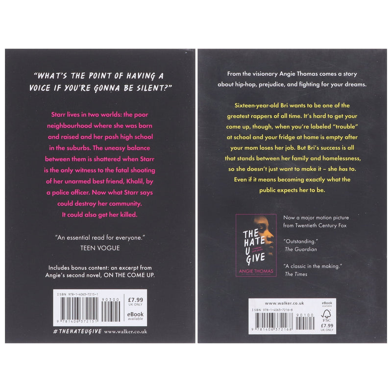 Angie Thomas Collector's 2 Books Box Set (Hate U & On Come) - Ages 14+ - Paperback Young Adult Walker Books Ltd