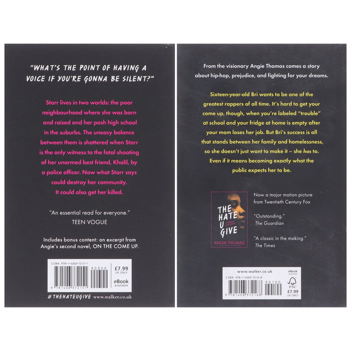 Angie Thomas Collector's 2 Books Box Set (Hate U & On Come) - Ages 14+ - Paperback Young Adult Walker Books Ltd