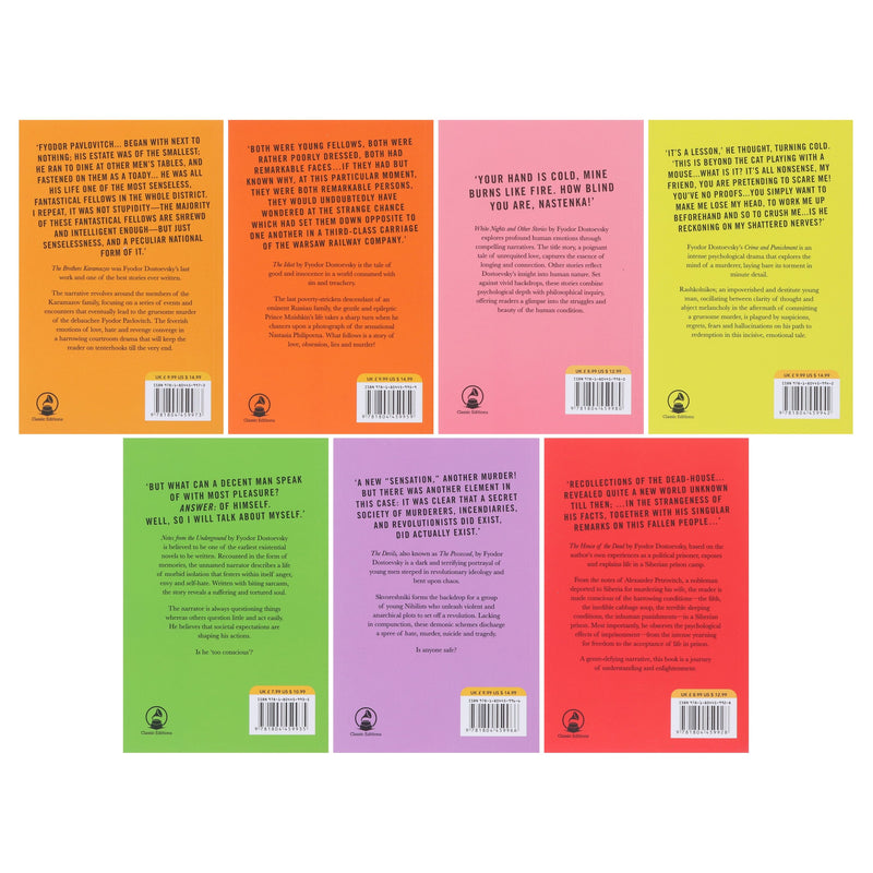 Selected Works of Fyodor Dostoevsky 7 Books Collection Box Set - Fiction - Paperback Fiction Classic Editions
