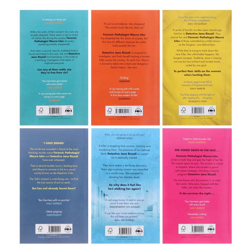 Rizzoli & Isles Series By Tess Gerritsen (Book 1-6) Collection 6 Books Set - Fiction - Paperback Fiction Penguin