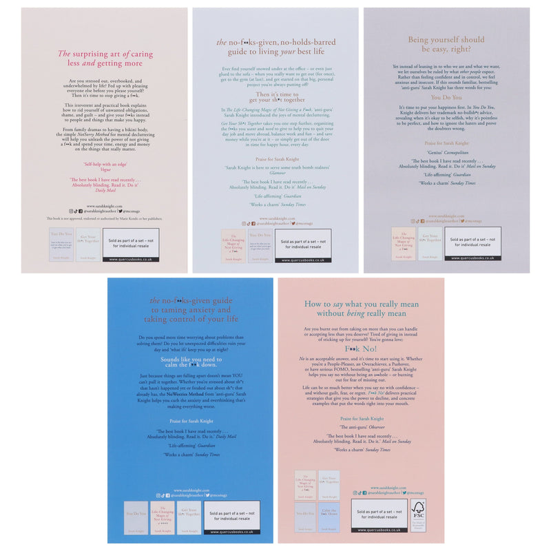 A No F*cks Given Guide 5 Books Collection Box Set By Sarah Knight - Fiction - Paperback Fiction Quercus Publishing