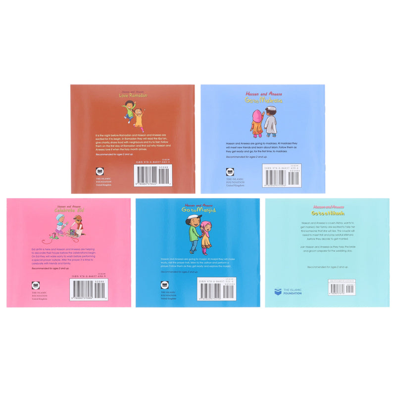 Hassan and Aneesa Children Islamic 5 Books Collection Set By Yasmeen Rahim - Ages 2-7 - Paperback 0-5 Kube Publishing