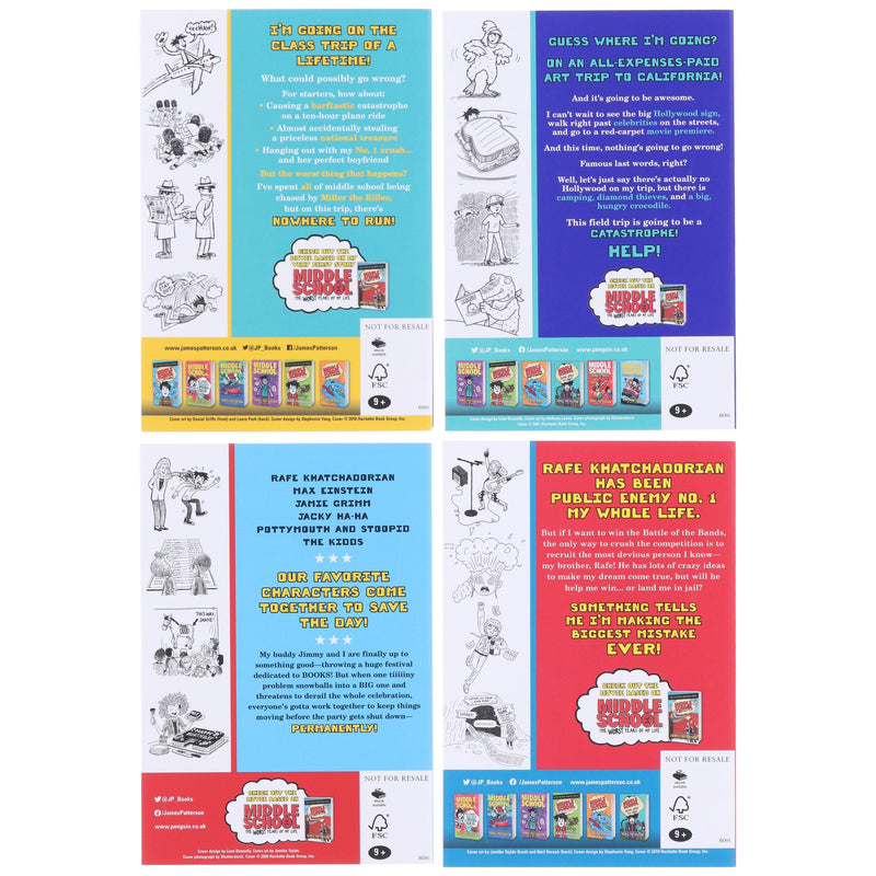 James Patterson Middle School 4 Books Collection Set - Ages 9 -14 - Paperback 9-14 Arrow Books