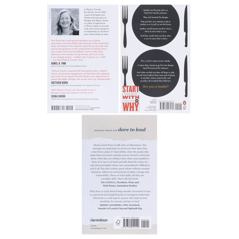 Dare to Lead, Radical Candor & Leaders Eat Last 3 Books Collection Set - Non Fiction - Paperback Non-Fiction Various